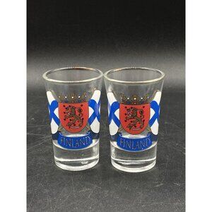 Finland Flags Souvenir Shot Glasses LOT 2